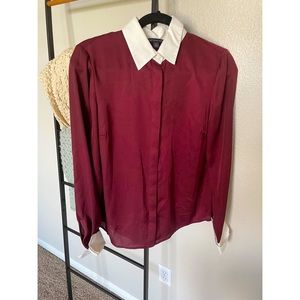 Brooks Brothers burgundy blouse